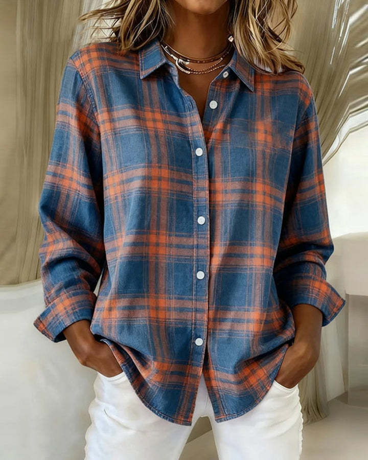 Womens Zip Front Checked Shirt