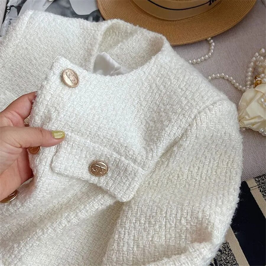 Womens Long Sleeve Tweed Jacket