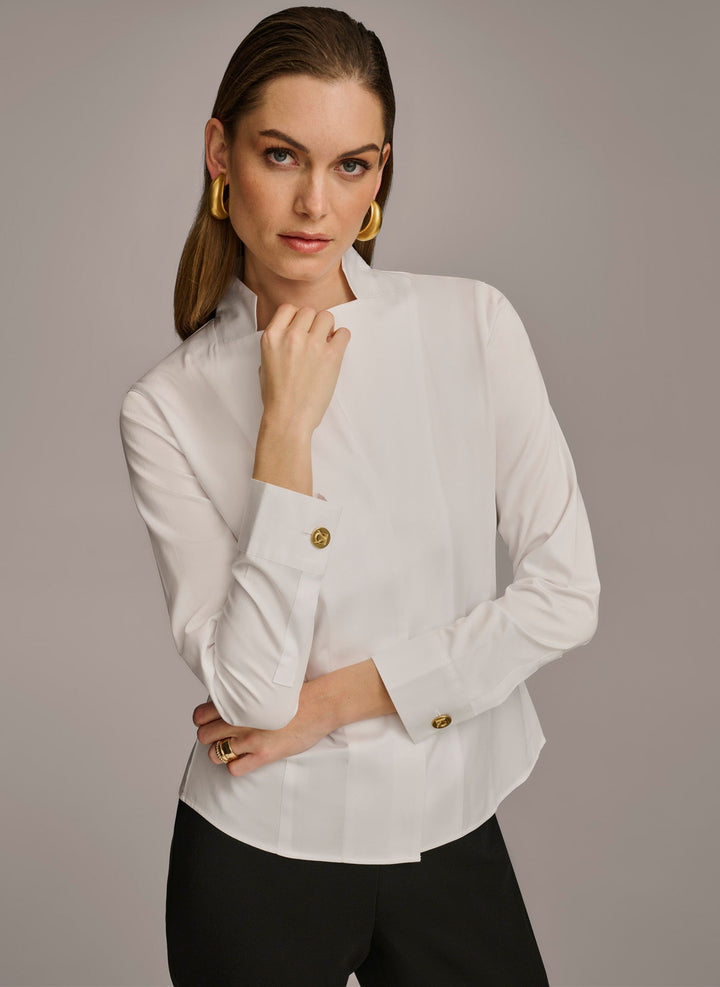 Notch Collar Button Down Shirt