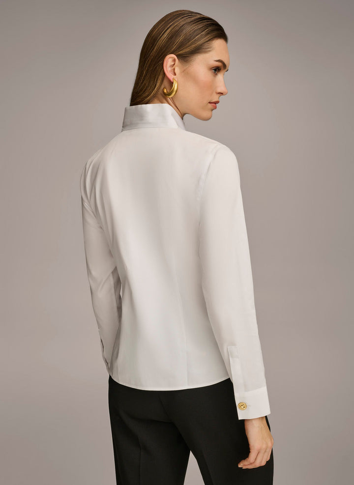 Notch Collar Button Down Shirt