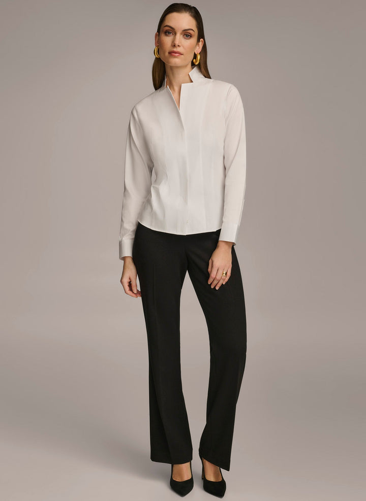 Notch Collar Button Down Shirt