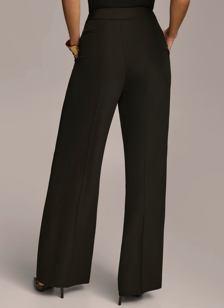 High Waisted Pleated Wide Leg Trousers