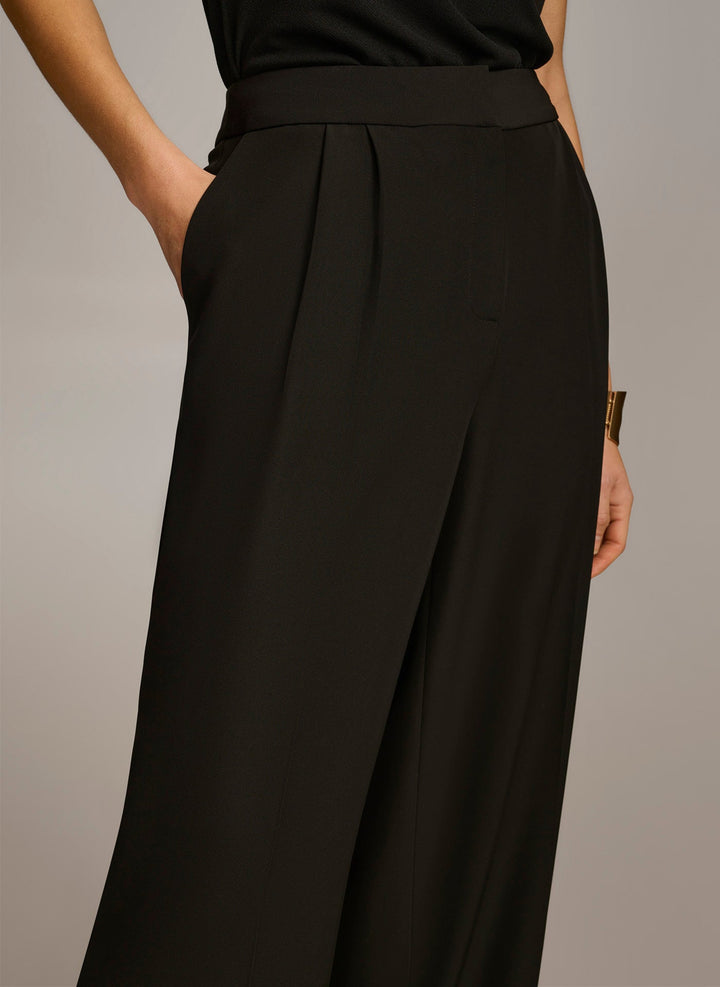 High Waisted Pleated Wide Leg Trousers