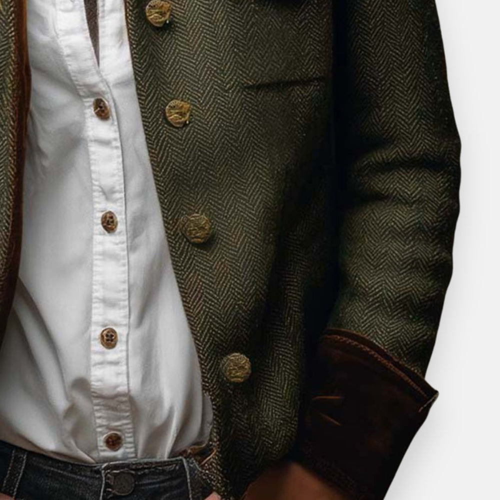 Herringbone Tailored Tweed Jacket