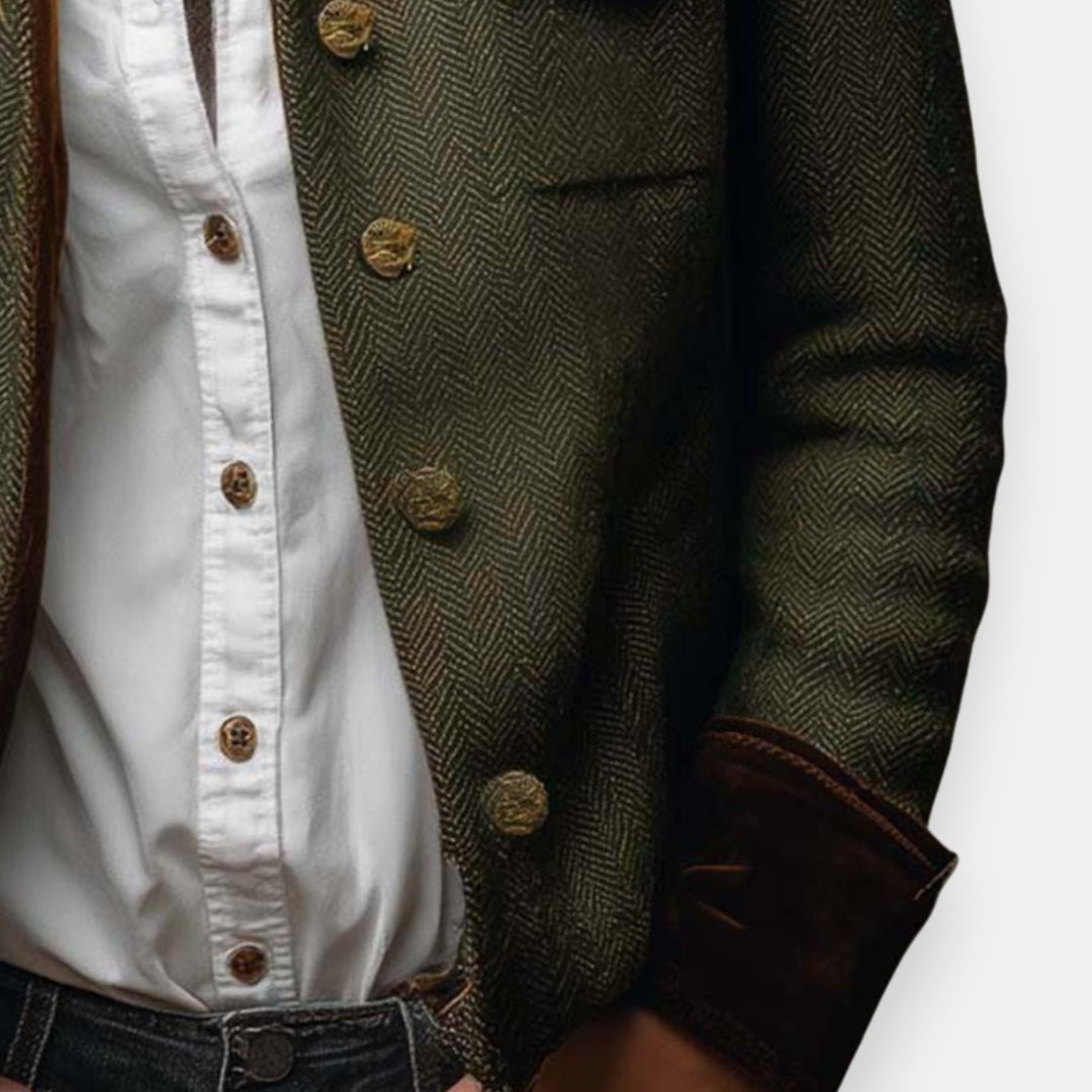 Herringbone Tailored Tweed Jacket