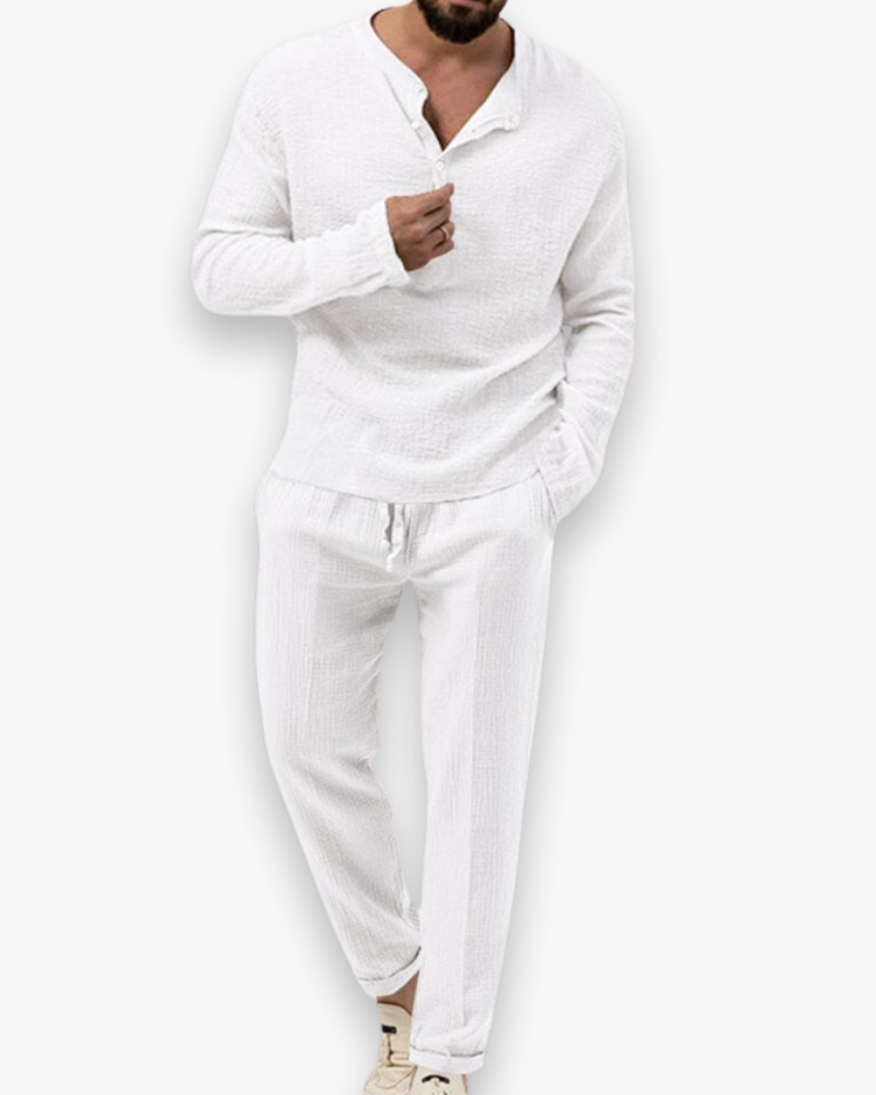 Mens Smart Casual Two Piece Top and Trouser Set