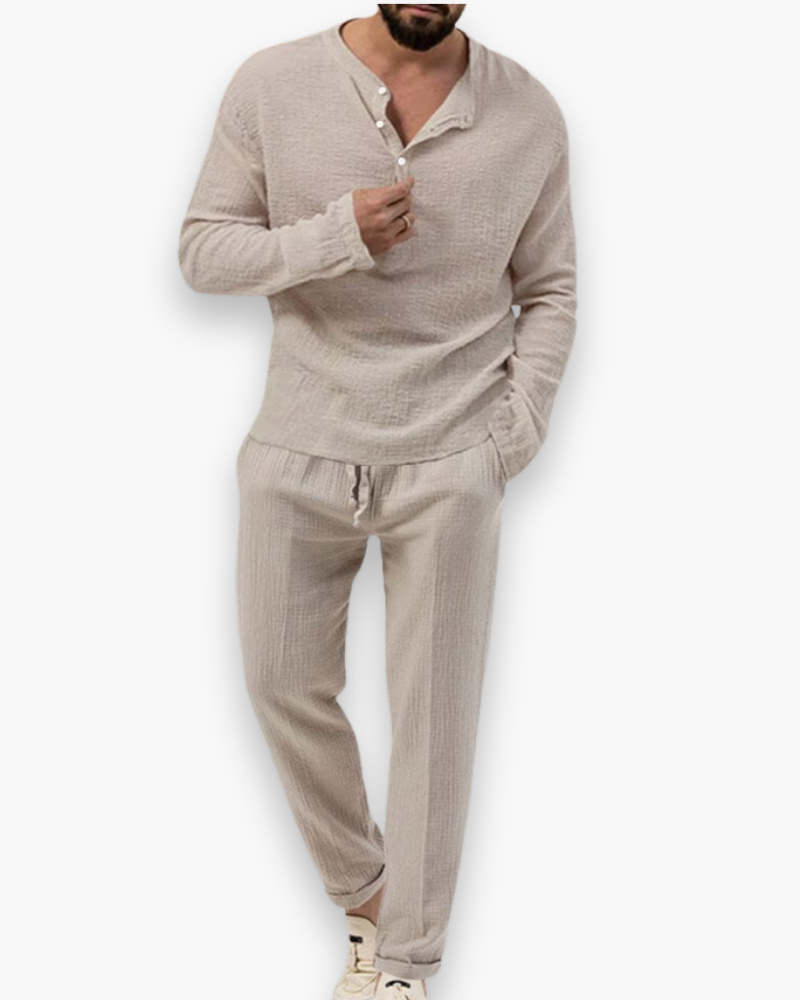 Mens Smart Casual Two Piece Top and Trouser Set