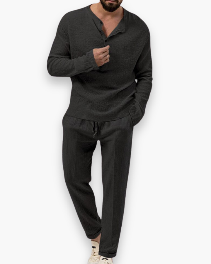 Mens Smart Casual Two Piece Top and Trouser Set