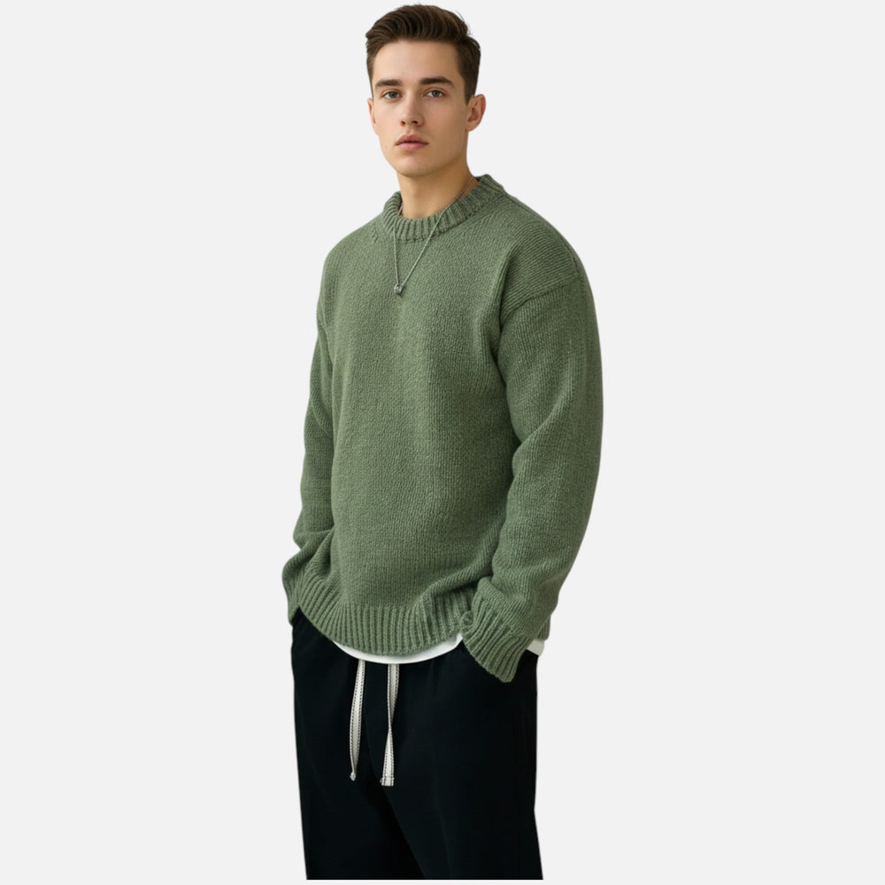 Mens Crew Neck Knitted Pullover
