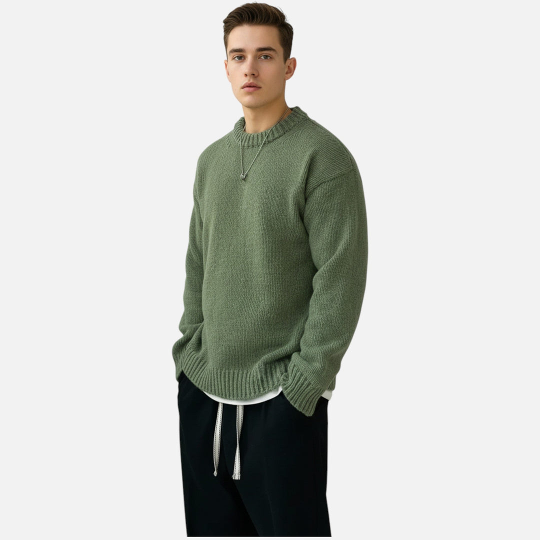 Mens Crew Neck Knitted Pullover