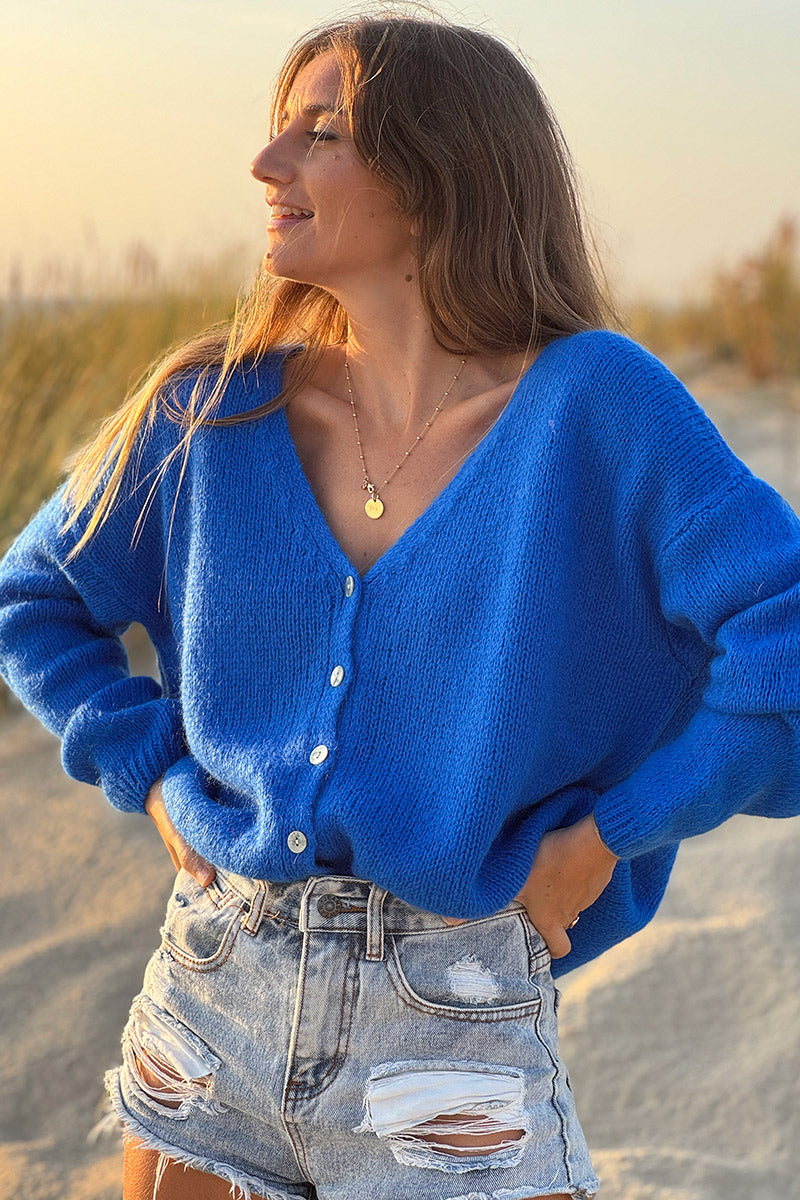 Knitted Blue Cardigan