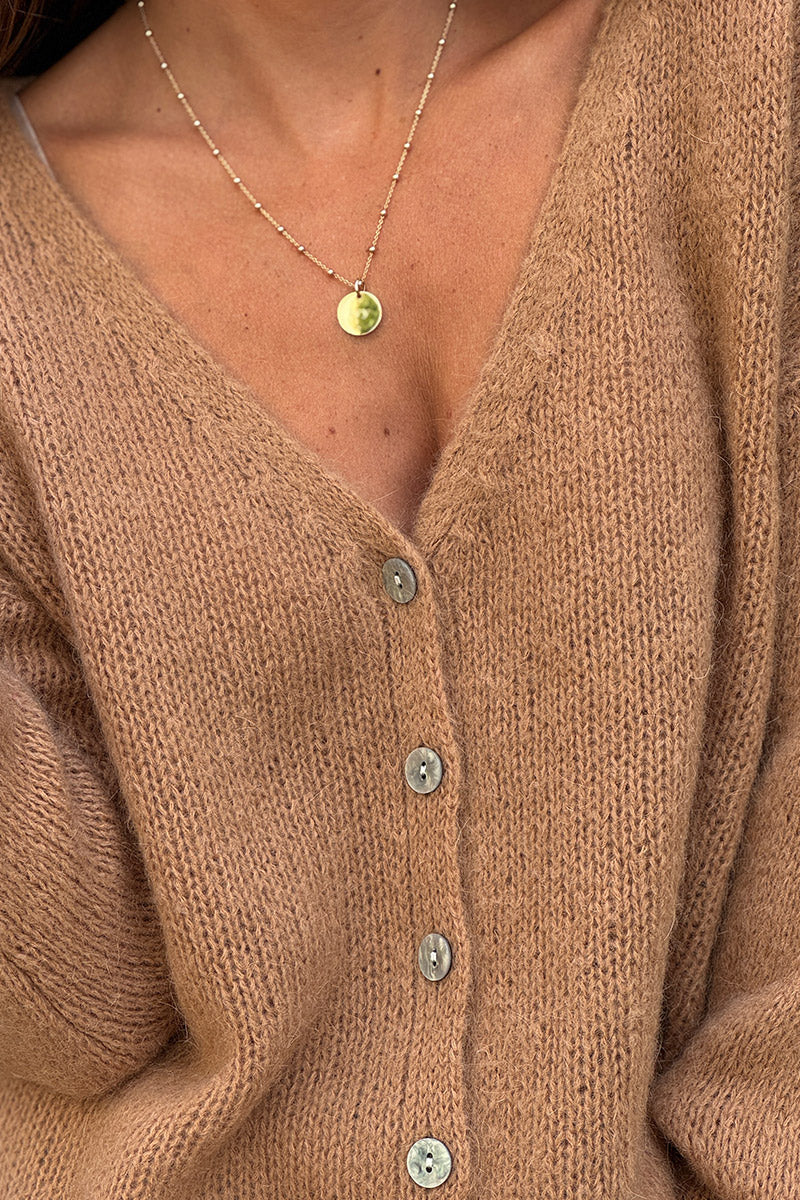 Knitted Camel Cardigan