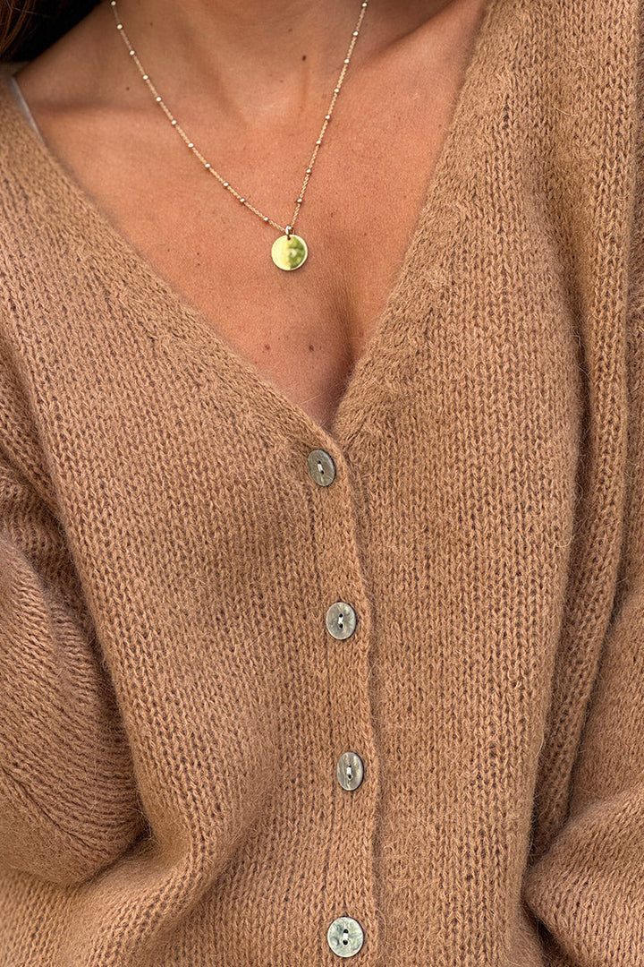 Knitted Camel Cardigan
