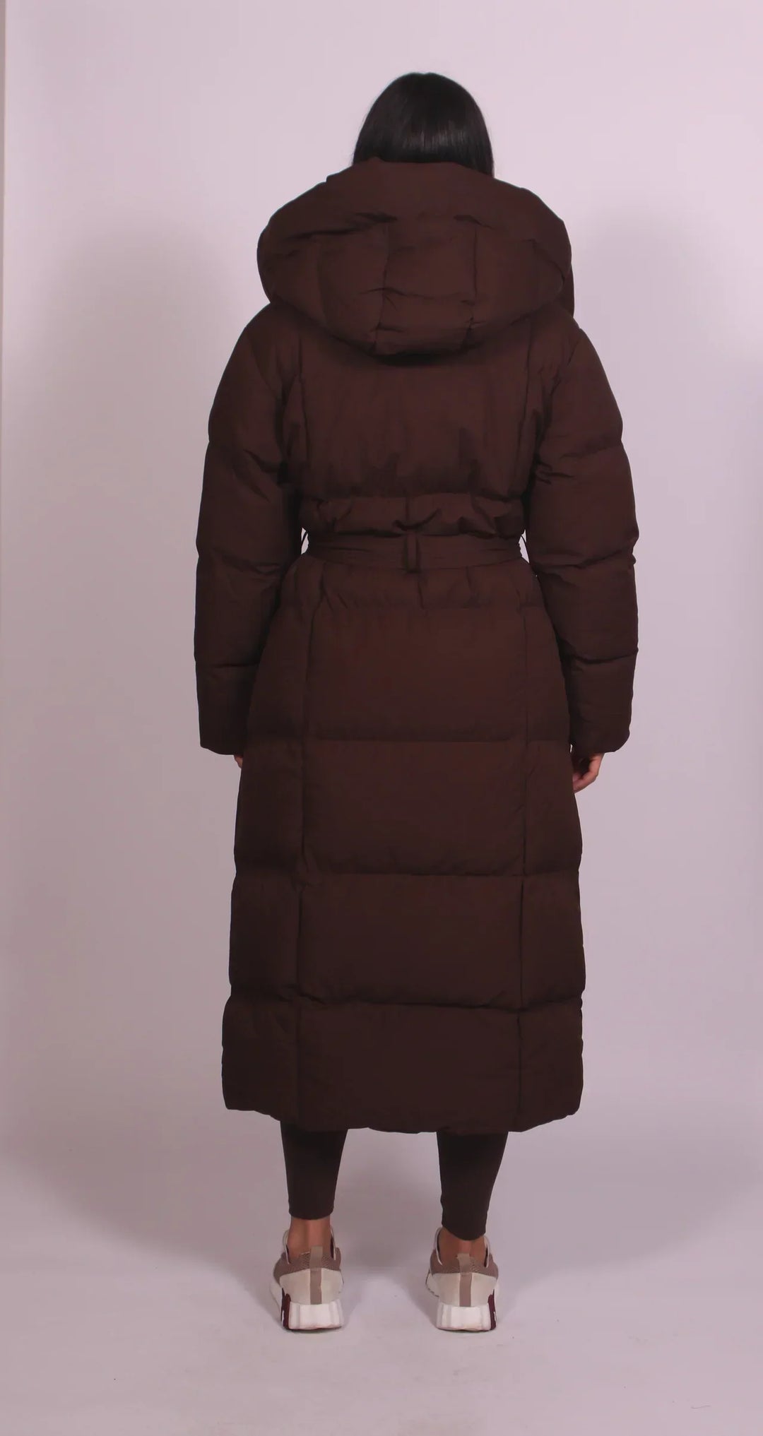 Long Belted Puffer Coat