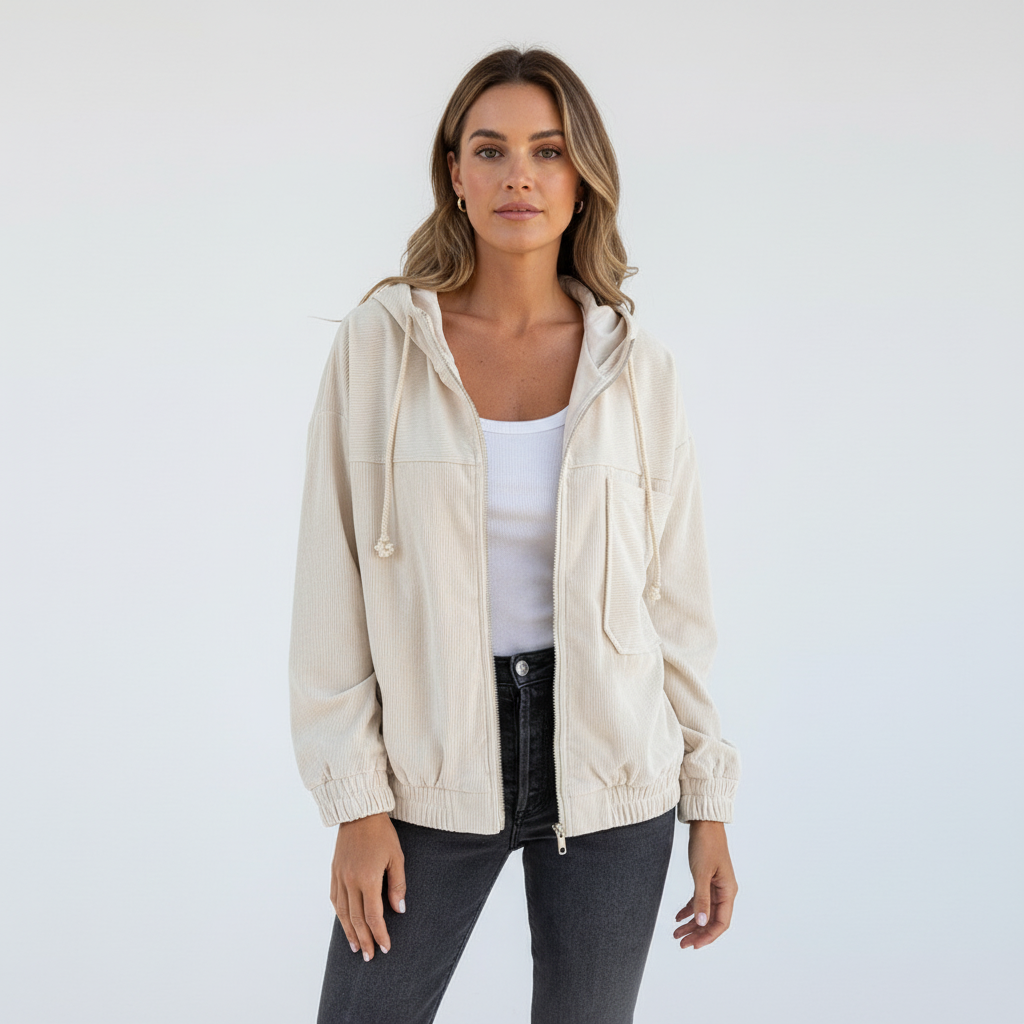 Hooded Zip Front Lightweight Jacket