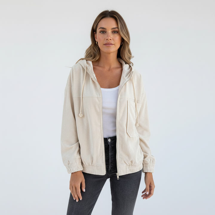 Hooded Zip Front Lightweight Jacket