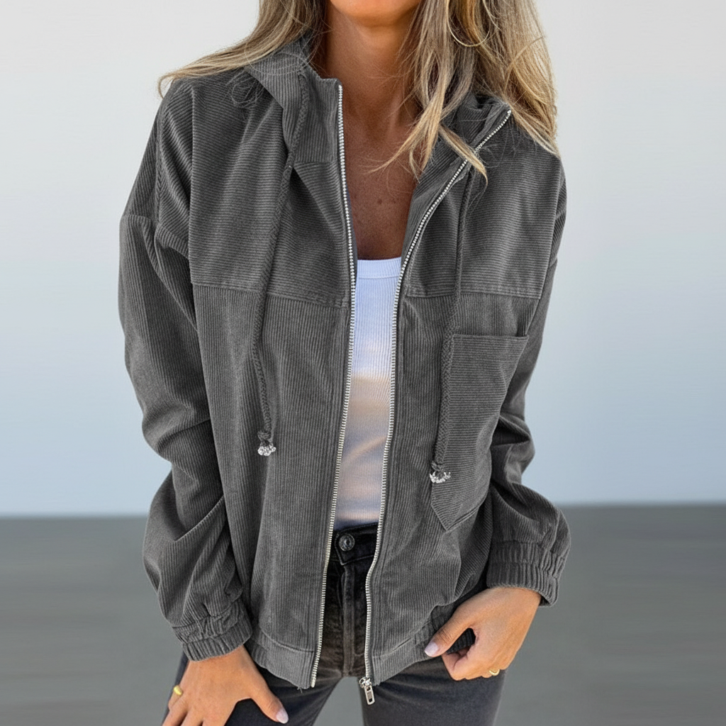 Hooded Zip Front Lightweight Jacket