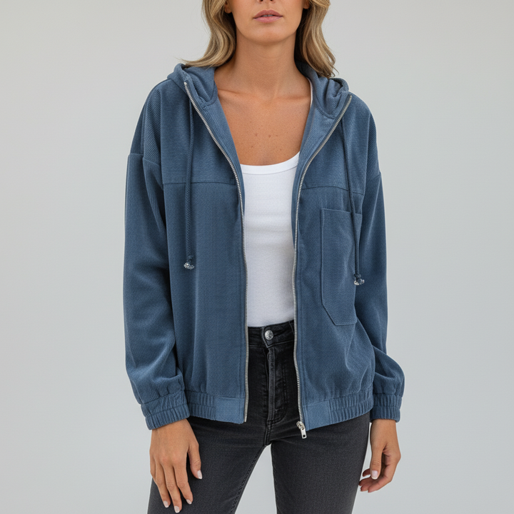 Hooded Zip Front Lightweight Jacket