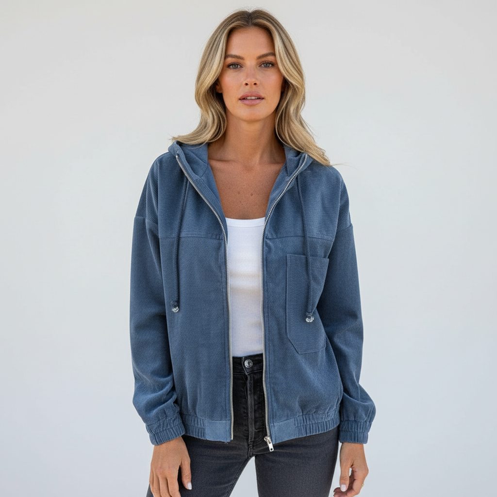 Hooded Zip Front Lightweight Jacket
