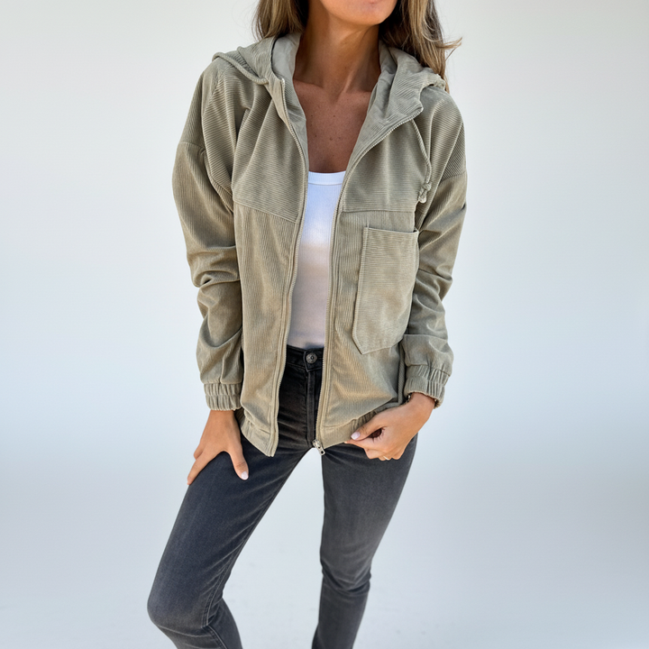 Hooded Zip Front Lightweight Jacket
