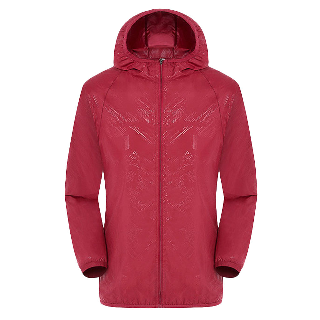 Womens Hooded Zip Front Raincoat