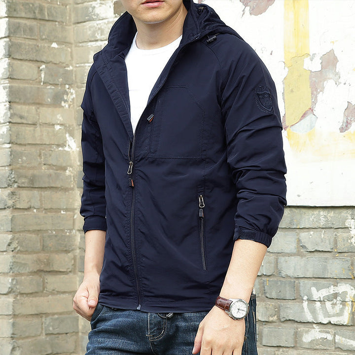 Mens Lightweight Water Resistant Zip Jacket