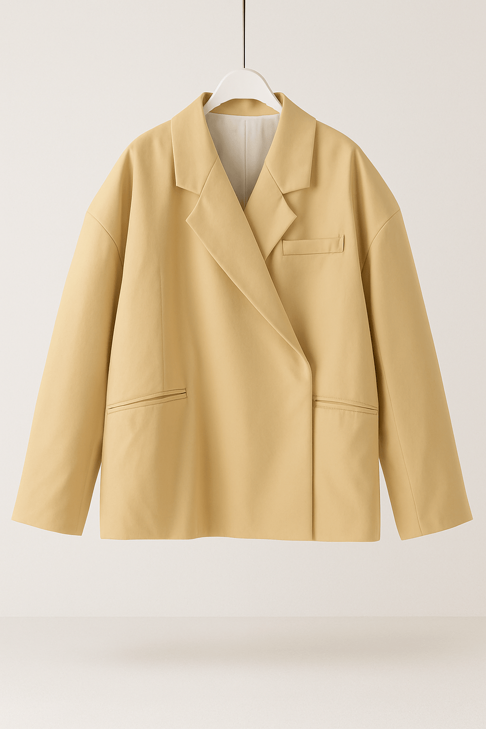 Womens Oversized Open-Front Blazer