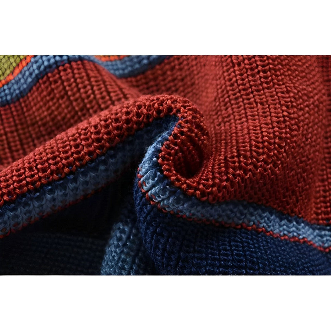 Mens Bold Striped Retro Cardigan