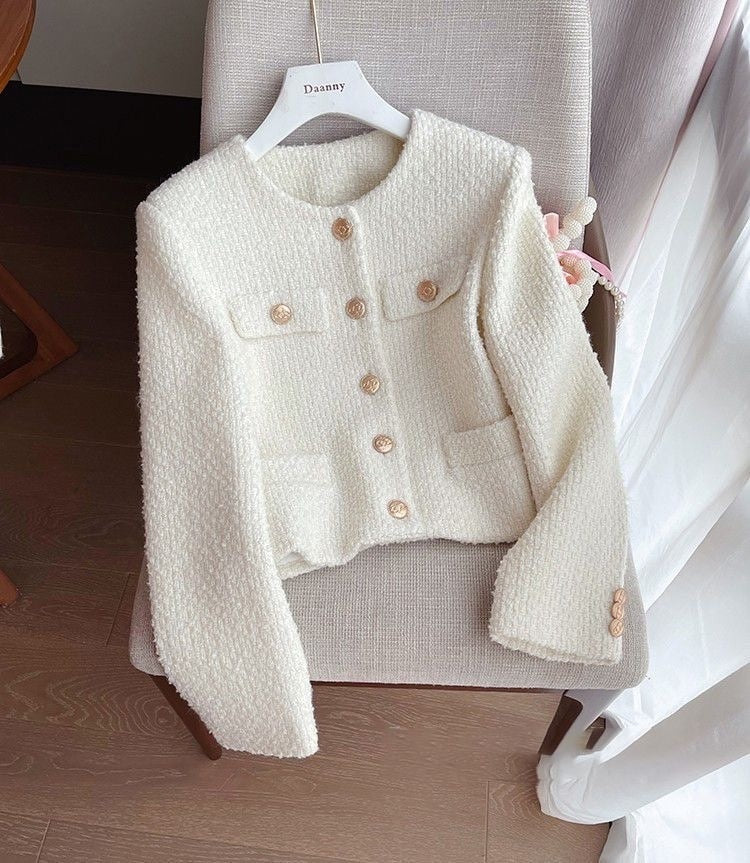 Womens Long Sleeve Tweed Jacket