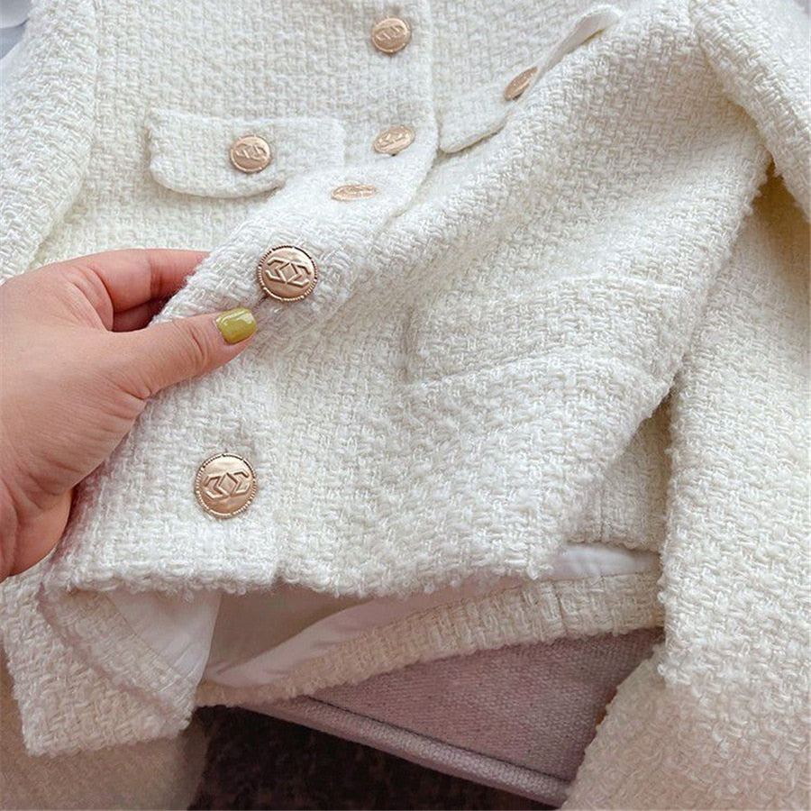 Womens Long Sleeve Tweed Jacket