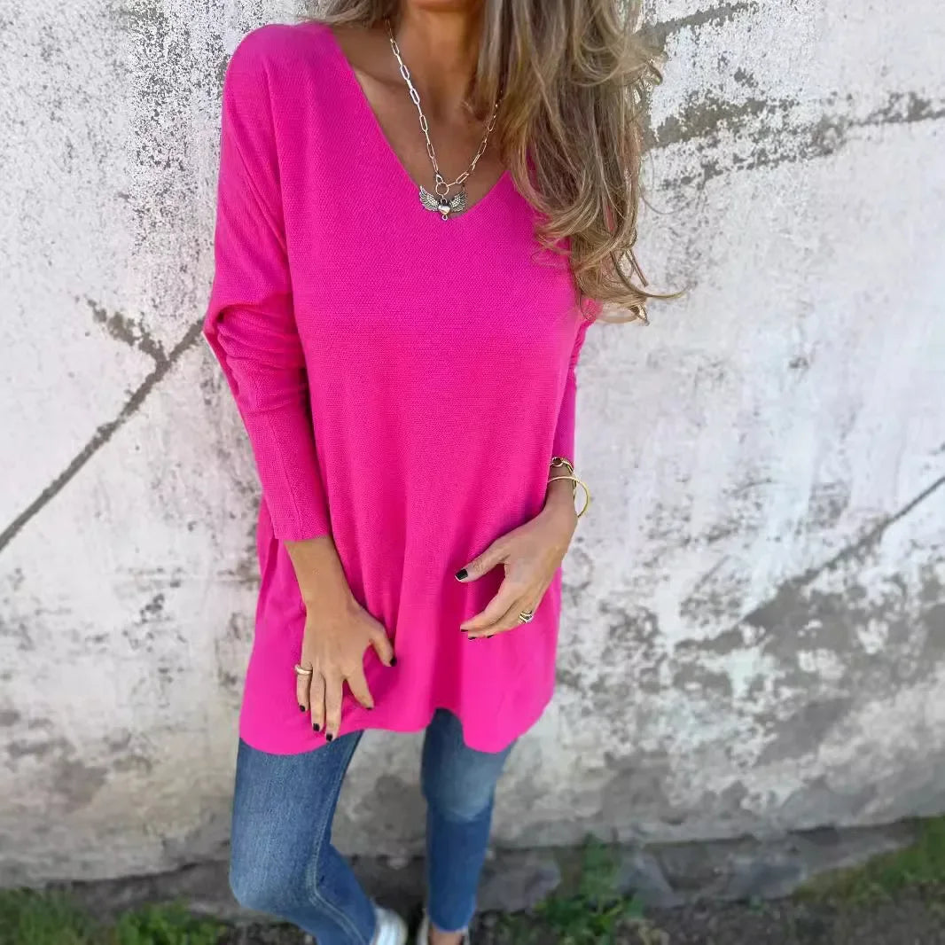 Leona | Relaxed V-Neck Knit Tunic
