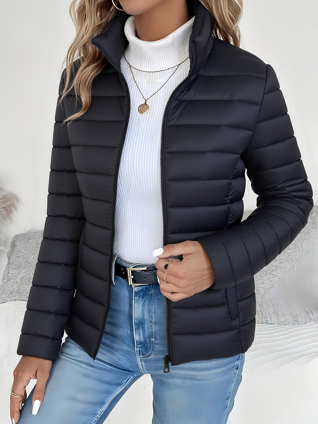 Womens Stand-Collar Lightweight Jacket