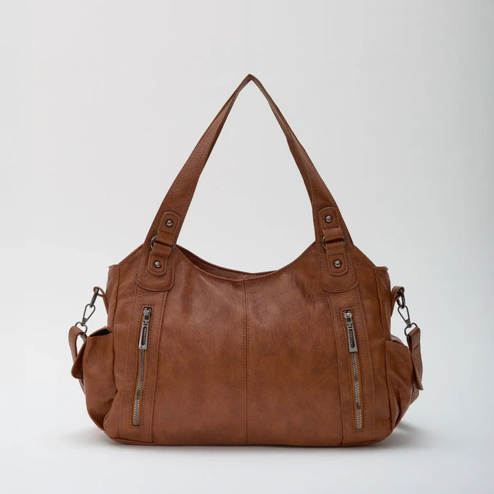 Faux Leather Crossbody Bag with Laptop Compartment