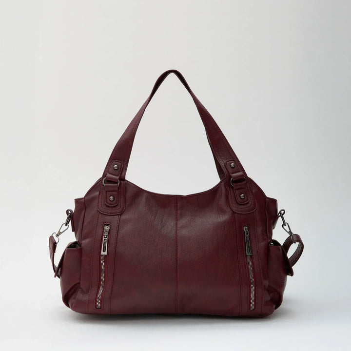 Faux Leather Crossbody Bag with Laptop Compartment
