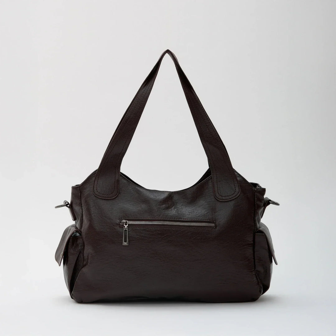Faux Leather Crossbody Bag with Laptop Compartment