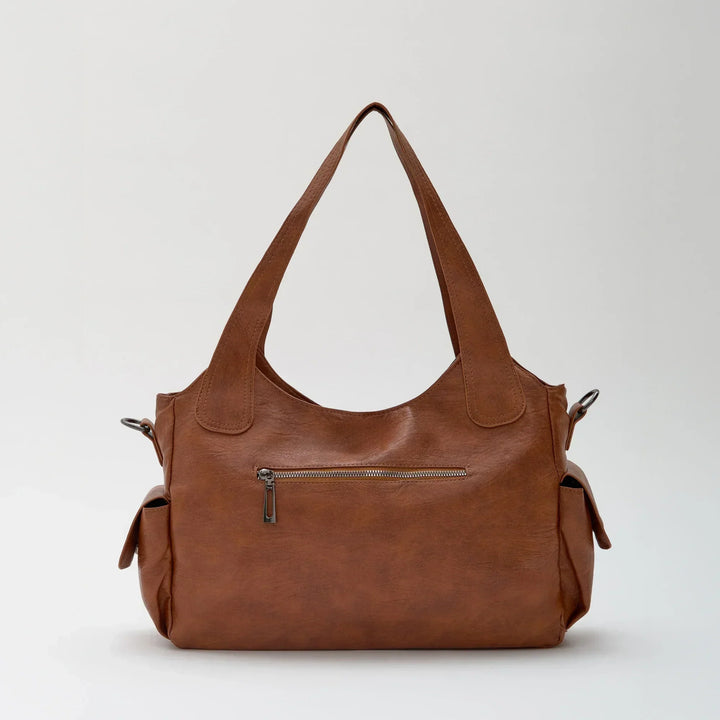 Faux Leather Crossbody Bag with Laptop Compartment