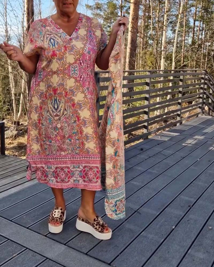 Orla | Ailina – Printed V-neck Dress