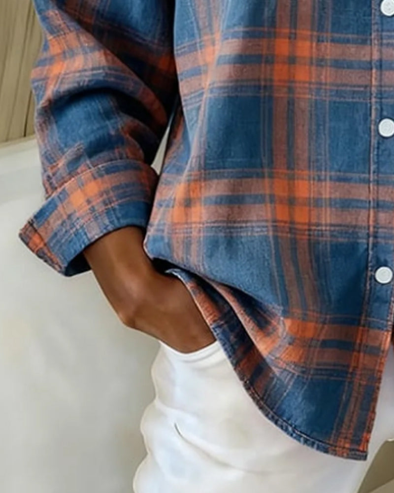 Womens Zip Front Checked Shirt