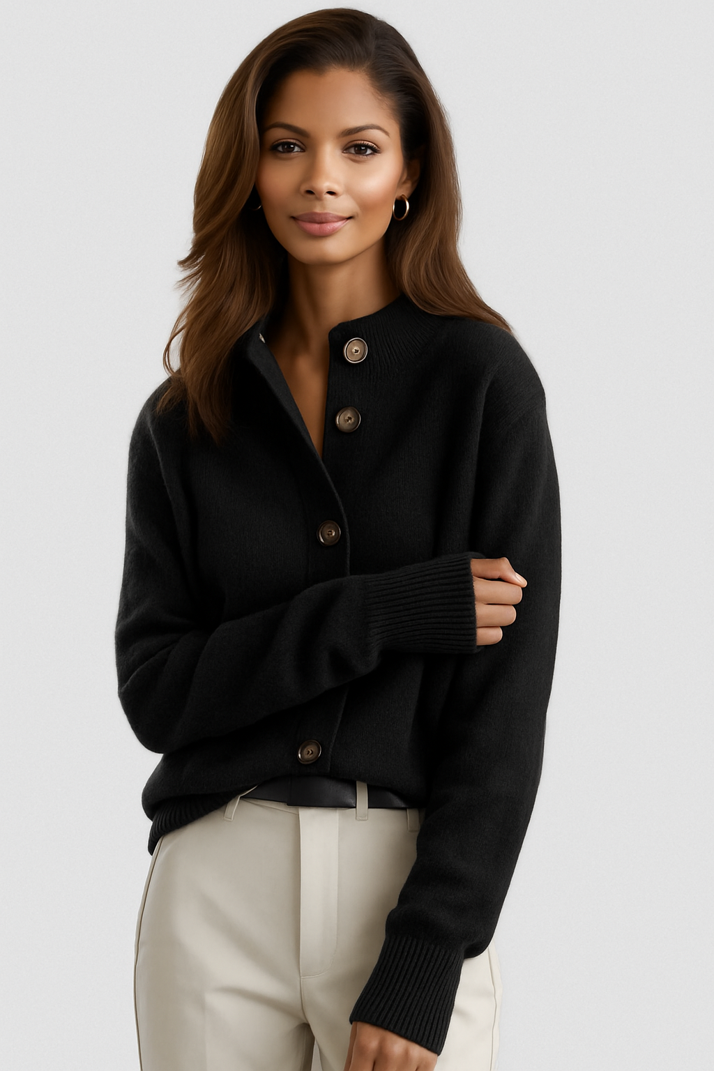 Relaxed Button Front Cardigan