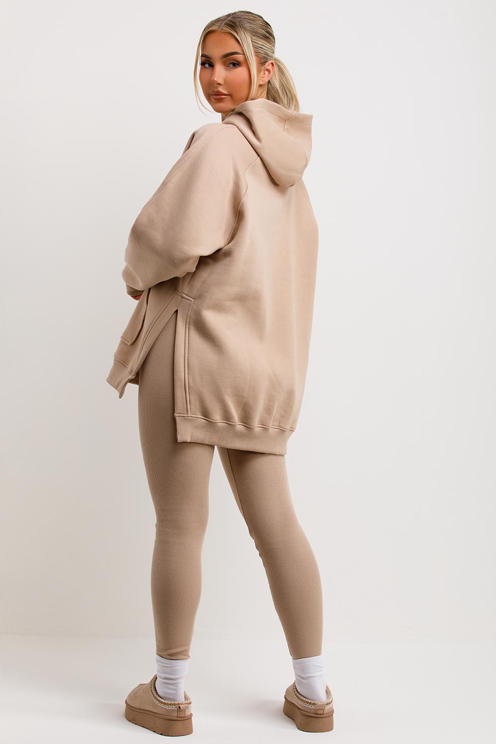 Hoodie and Leggings Set in Beige