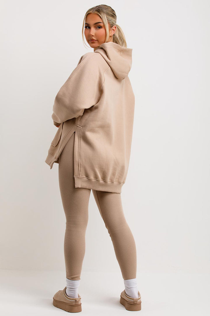 Hoodie and Leggings Set in Beige