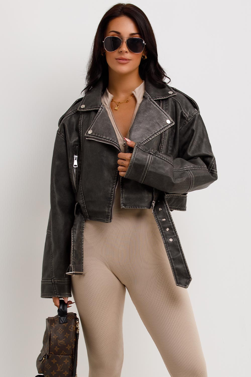 Faux Leather Biker Jacket