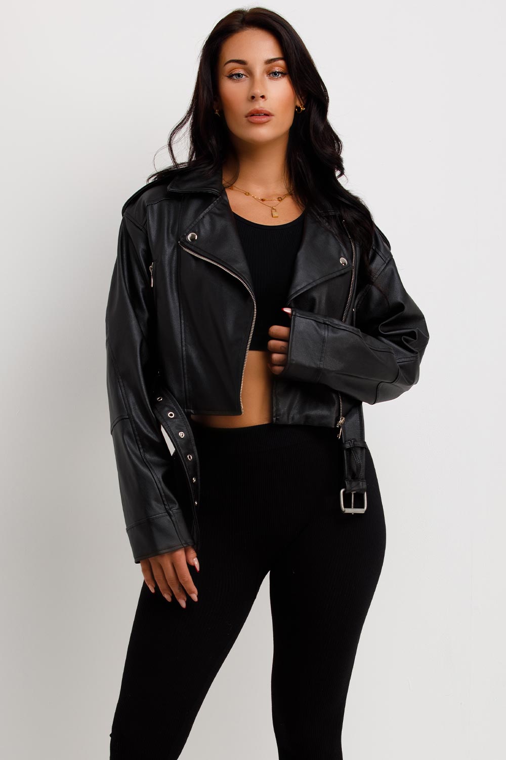 Black Faux Leather Jacket