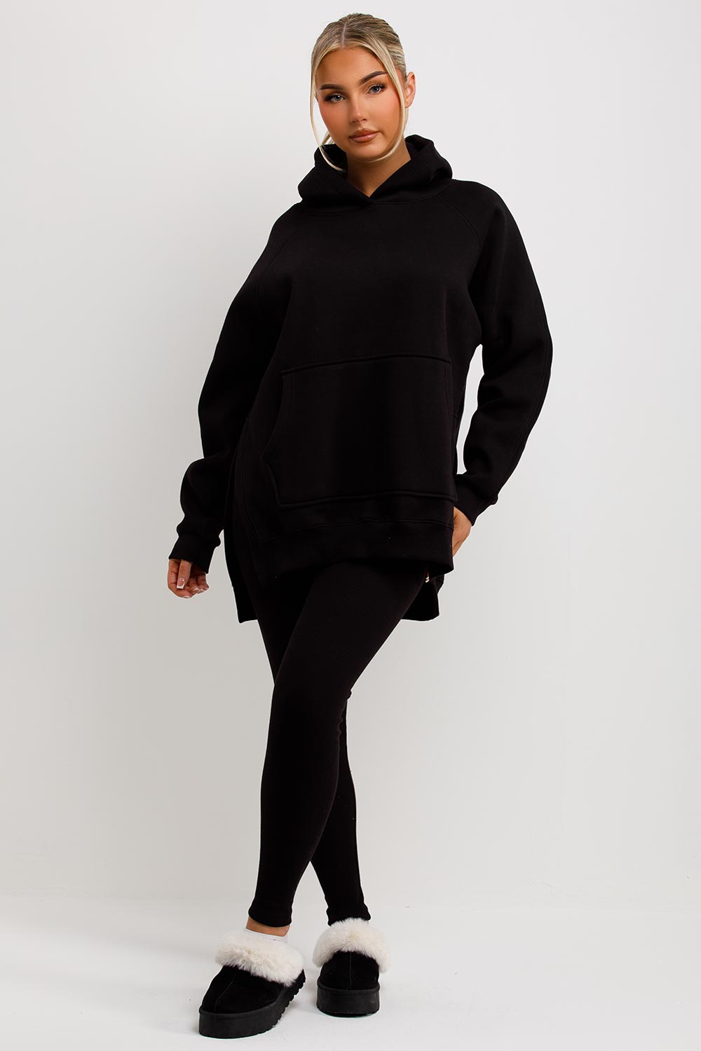 Hoodie and Leggings Set in Black