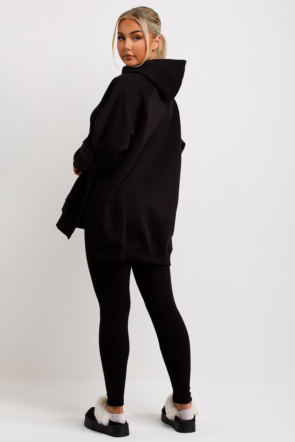 Hoodie and Leggings Set in Black