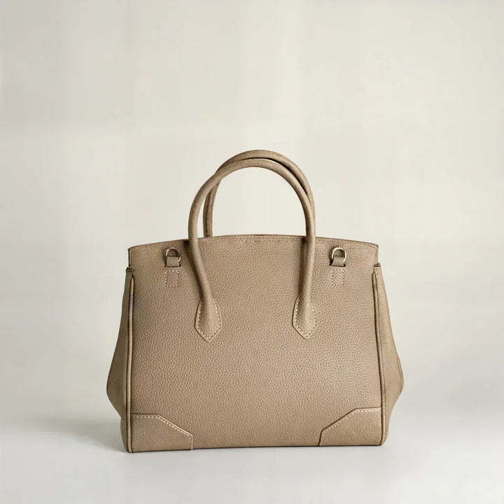 Structured Leather Bag with Detachable Strap