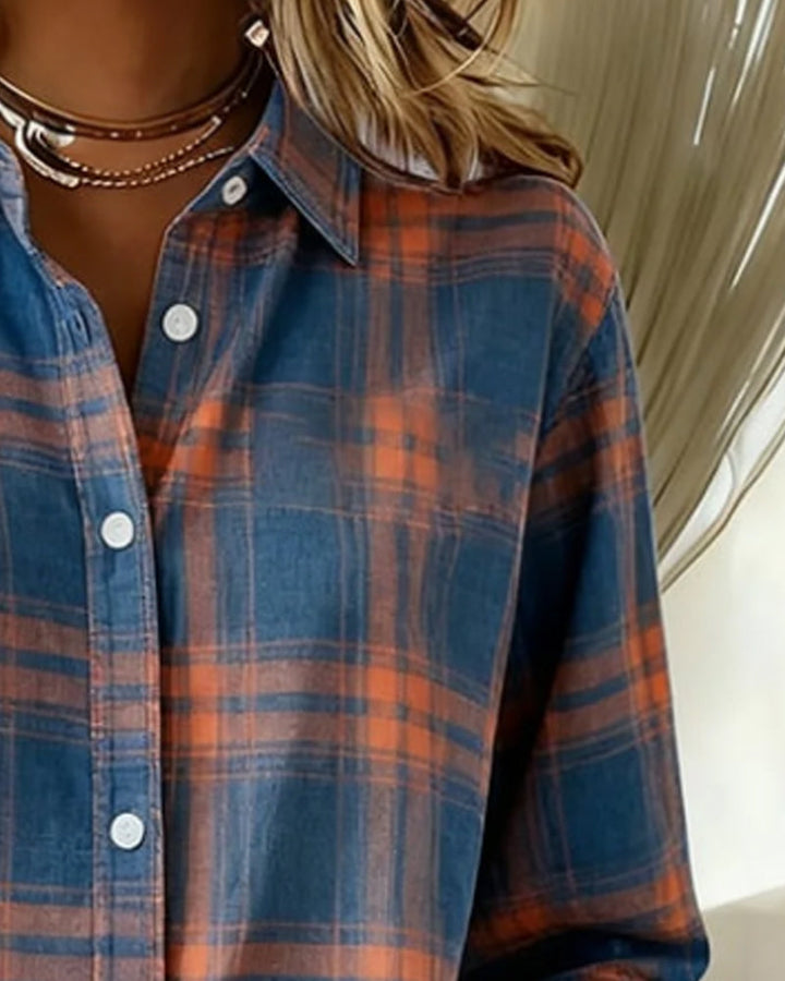 Womens Zip Front Checked Shirt