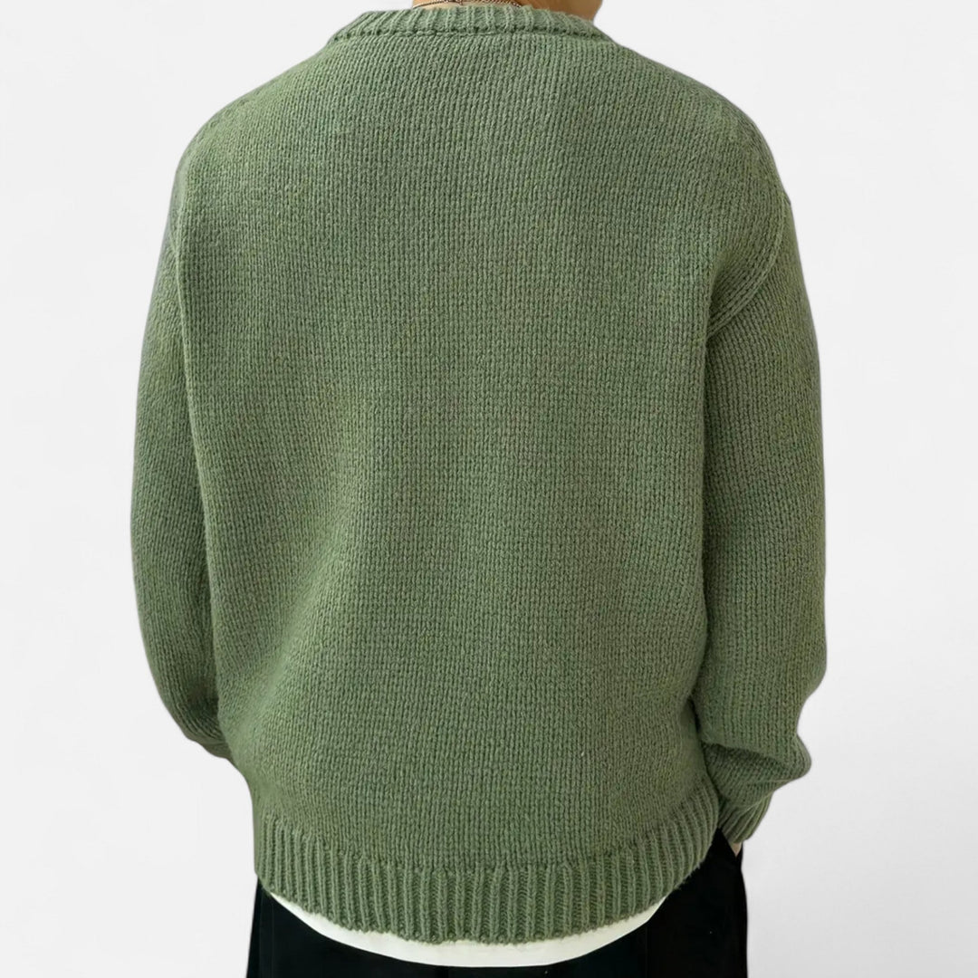 Mens Crew Neck Knitted Pullover