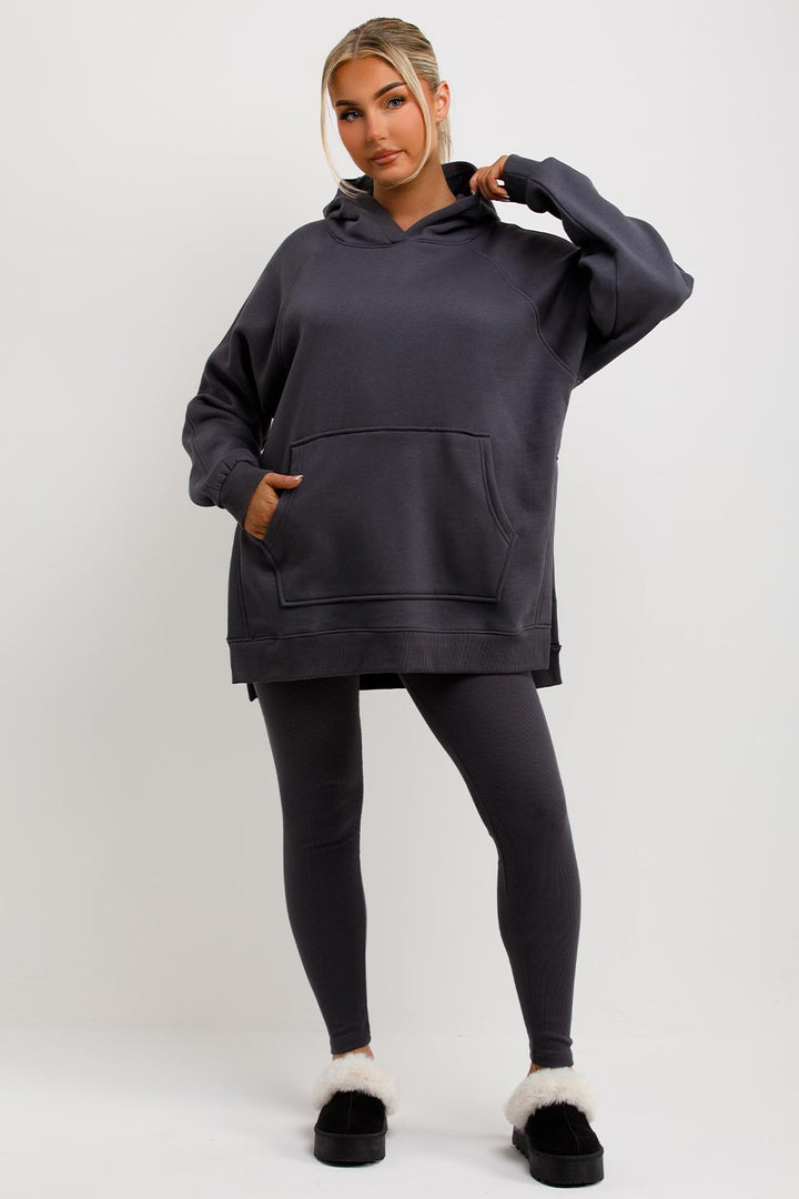 Hoodie and Leggings Set in Charcoal