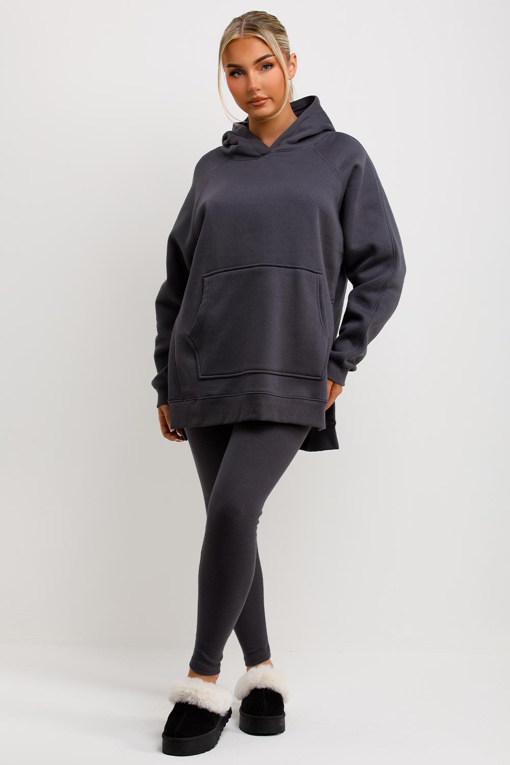 Hoodie and Leggings Set in Charcoal
